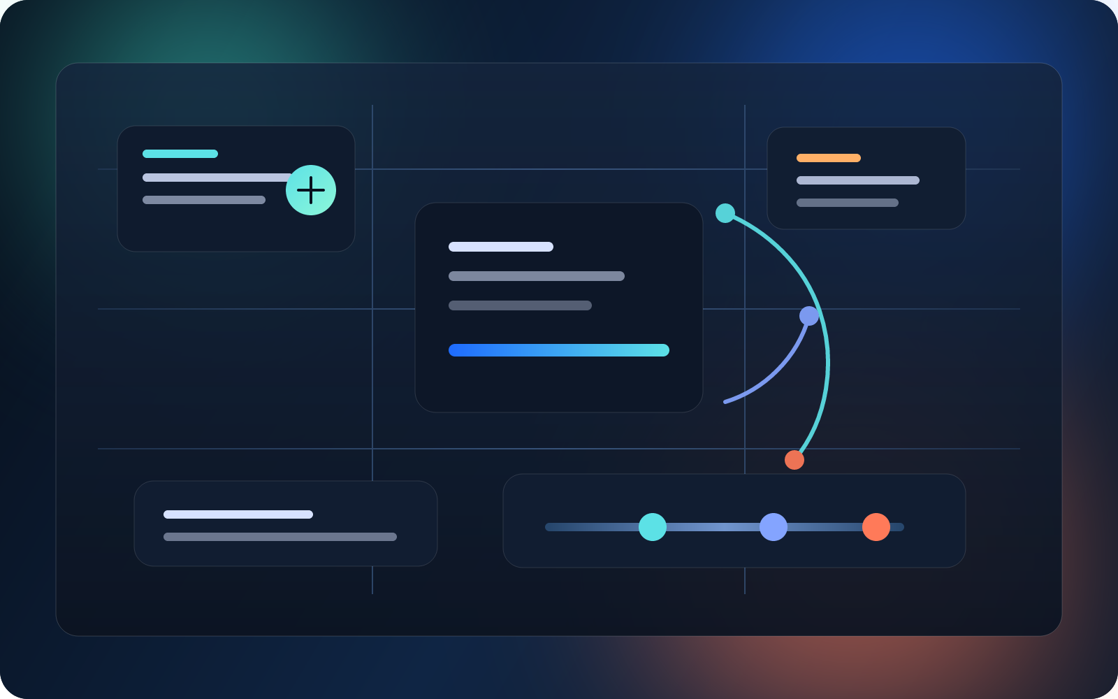 Abstract illustration of connected AI workflows